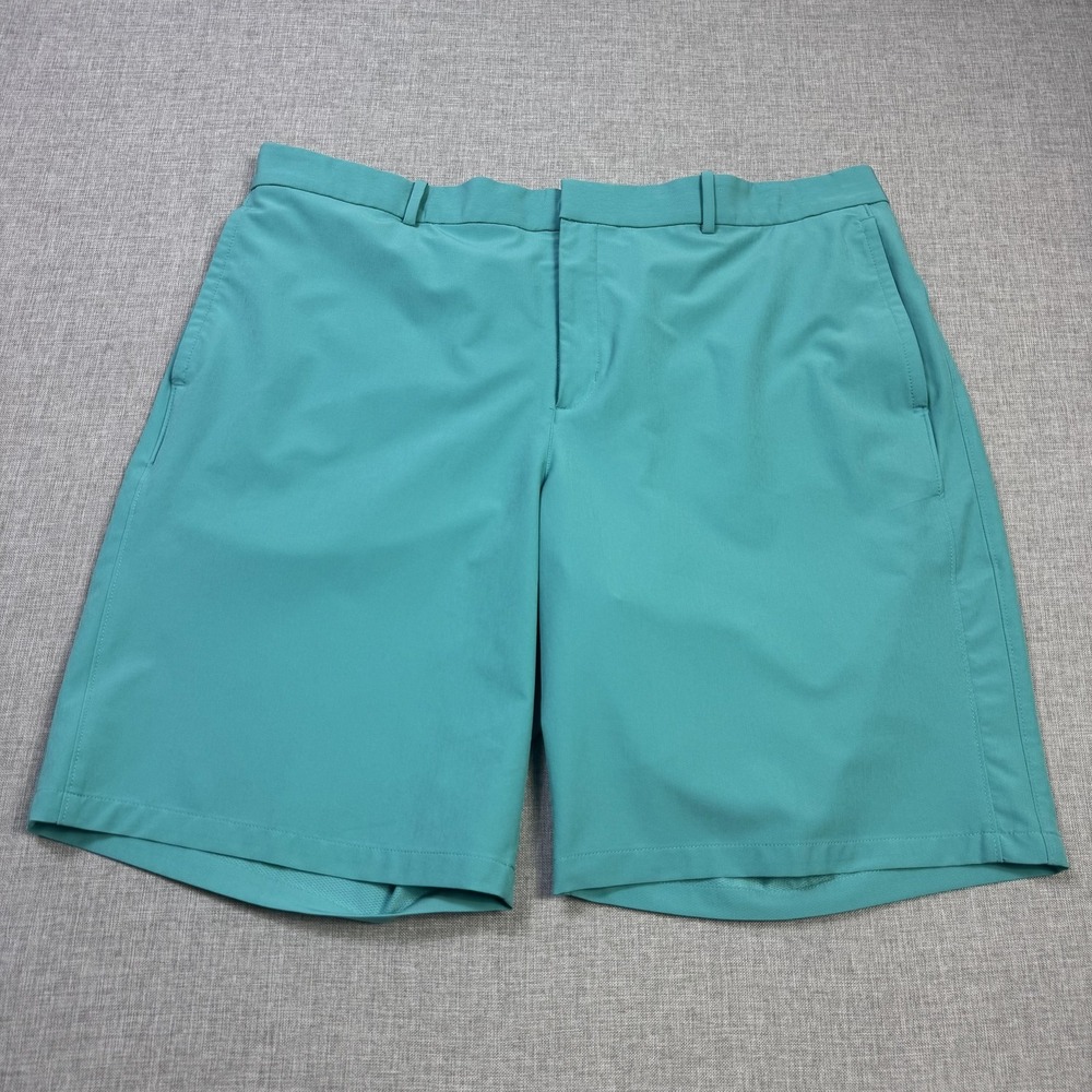 Nike Golf Flex Hybrid Shorts Mens Large Blue Athletic Pockets Belted 10 Inseam